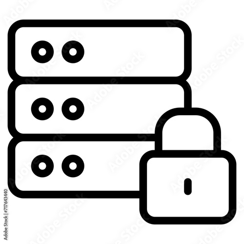 Data protection icon. Database security system