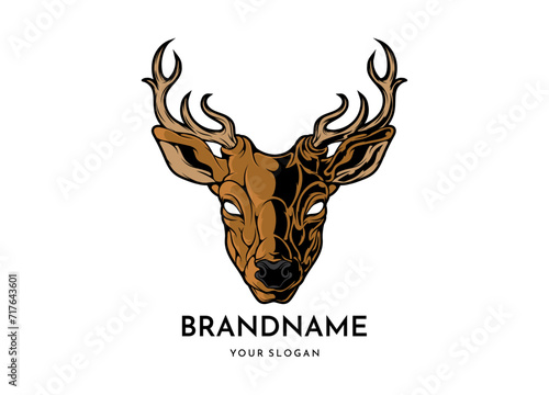 Deer head face logo vector photo