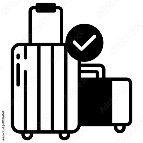 Baggage reclaim glyph and line vector illustration