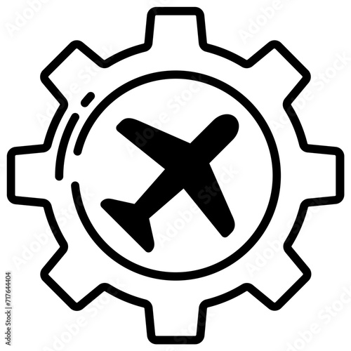 flight service glyph and line vector illustration