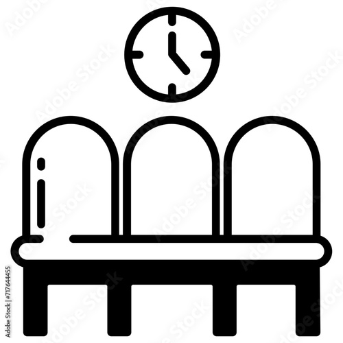 Waiting room glyph and line vector illustration