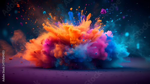 Dust explosion Holi background  indian traditional festival