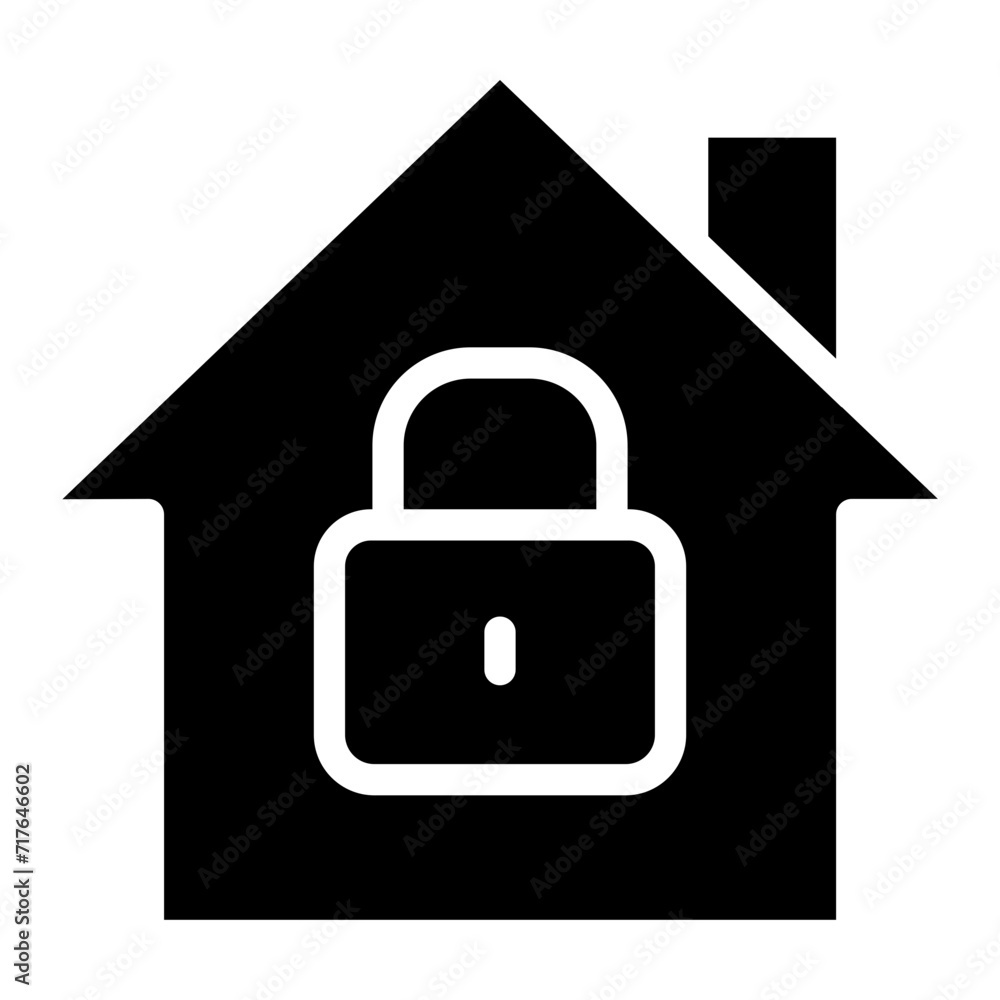 house under protection icon, simple safe home lock defence house under protection icon, simple safe home lock defence