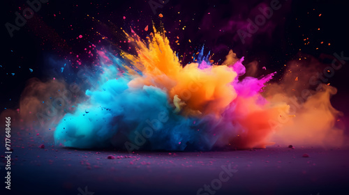 Dust explosion Holi background, indian traditional festival