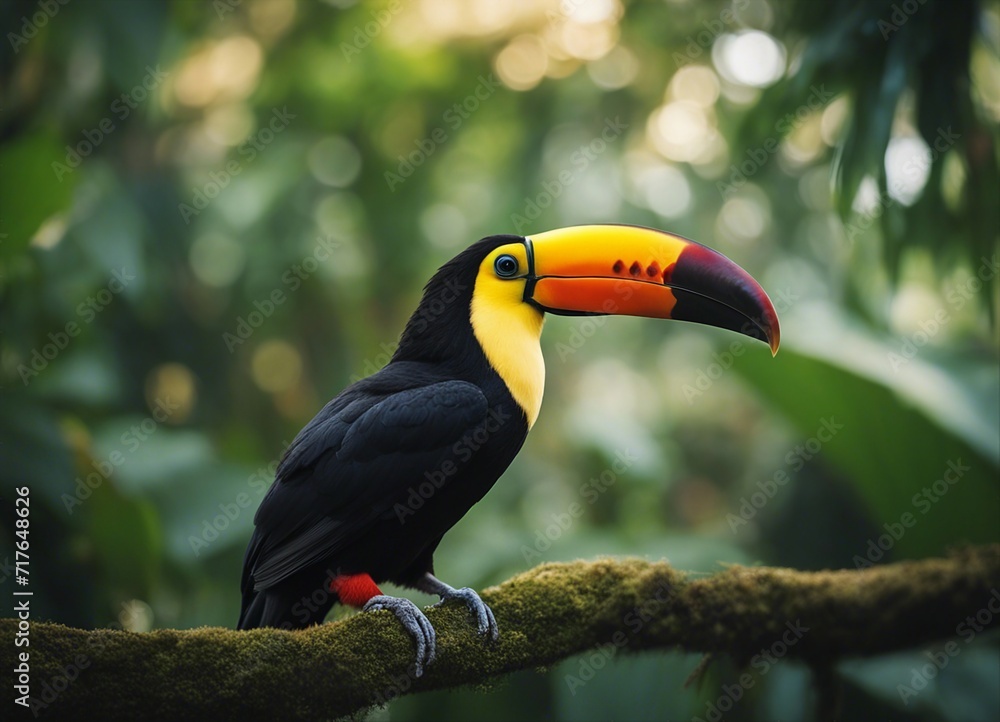 Naklejka premium Portrait of Toucan bird. Costa Rica wild Tucan 