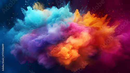 Dust explosion Holi background, indian traditional festival