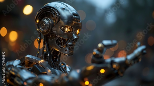 A sad robot thinking about his future. © Leifur