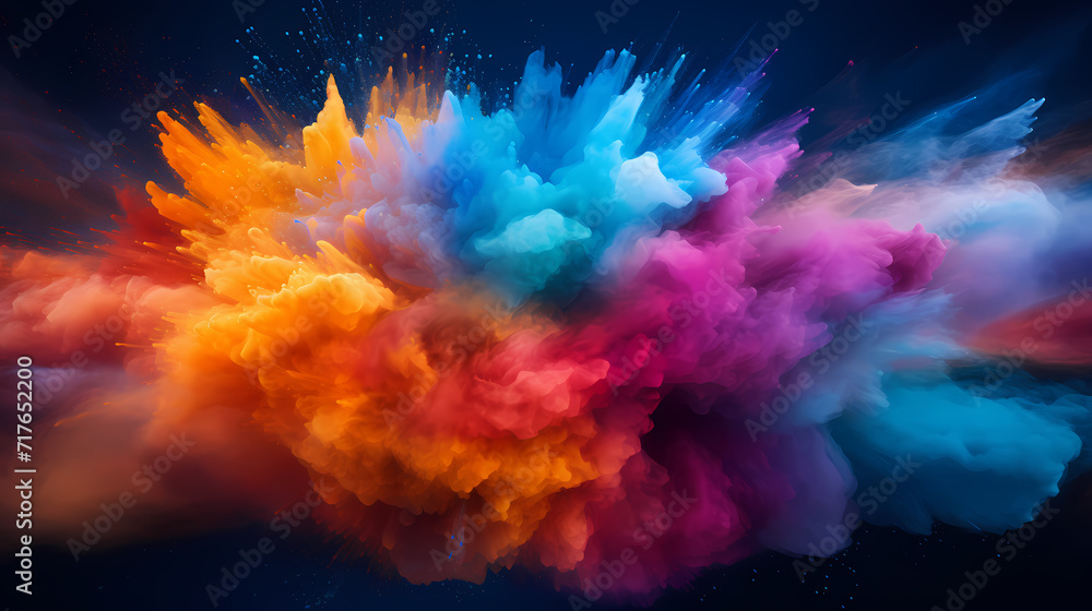 Fototapeta premium Dust explosion abstract background, Holi background