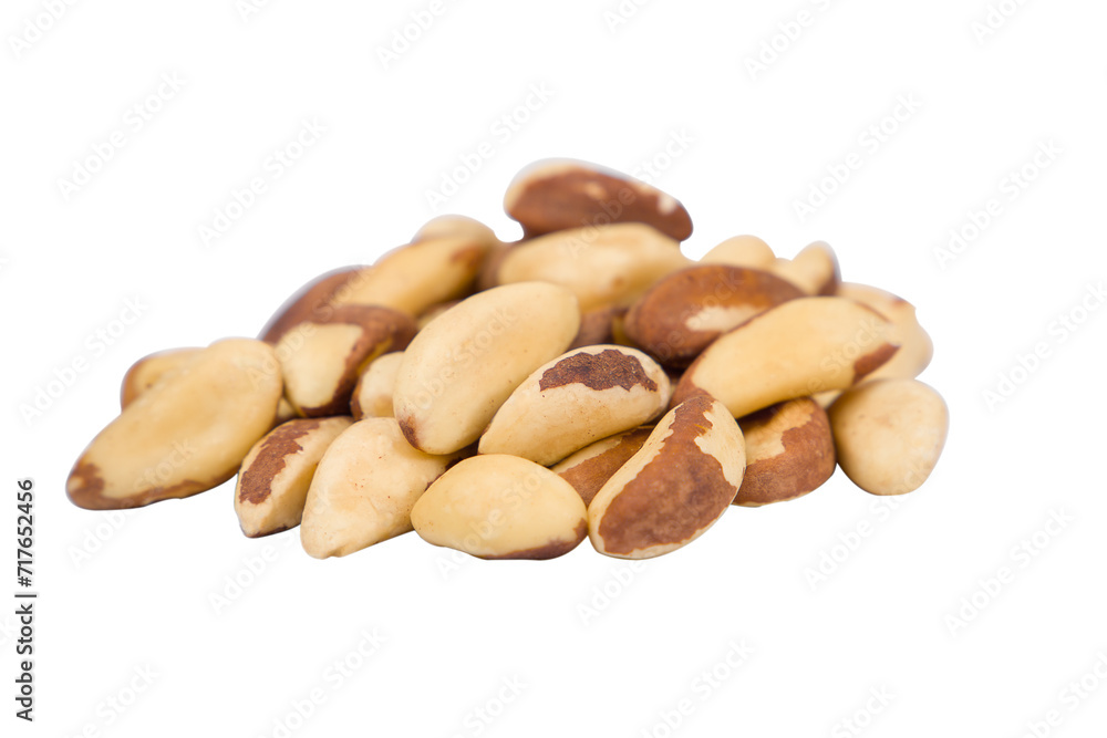 Brazil nuts isolated on white background. Clipping path included.
