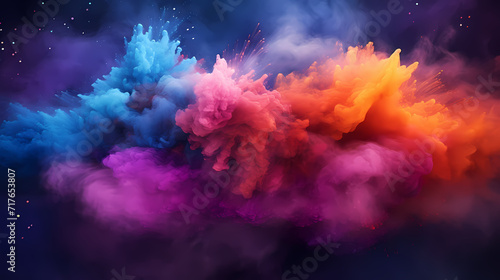 Dust explosion abstract background, Holi background