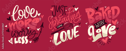 Hand drawn Valentines Day lettering Celebration poster, card, postcard, invitation, banner. Romantic quote vector lettering typography. Holiday calligraphy with hearts. 100% vector file