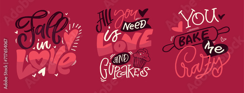 Photos Hand drawn Valentines Day lettering Celebration poster, card, postcard, invitation, banner