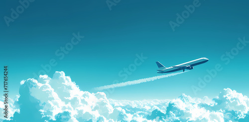 airplane flying over the clouds illustration photo