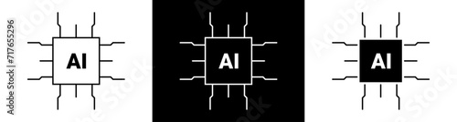 Artificial intelligence AI pictogram vector. Technology linear and filled icon sets. isolated ai icon. computers and systems that are intelligent. trendy concept ui,web and other. illustration vector.