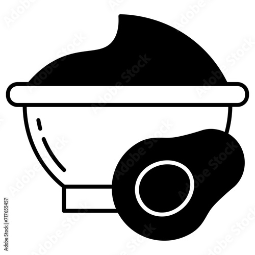 avocado puree for baby glyph and line vector illustration