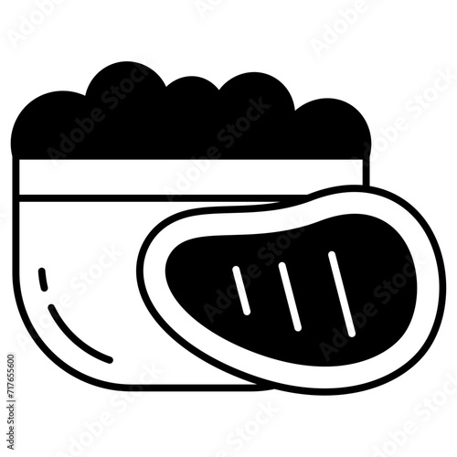 baby beef puree glyph and line vector illustration