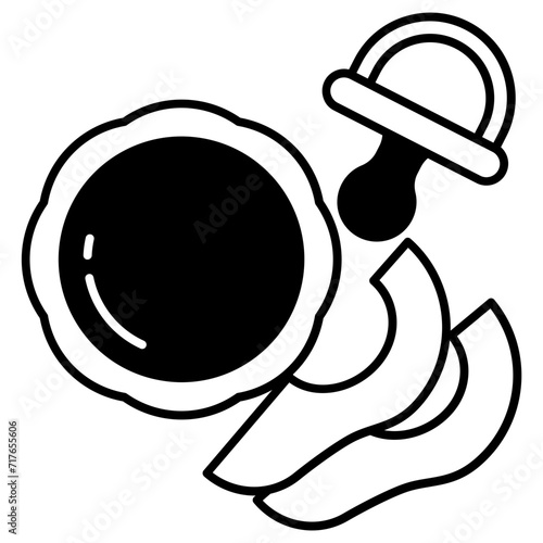 pear baby puree glyph and line vector illustration