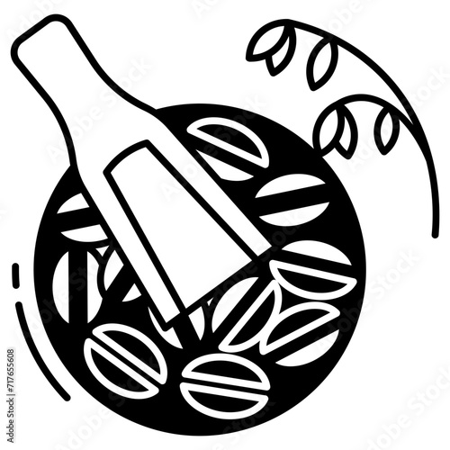 oatmeal glyph and line vector illustration