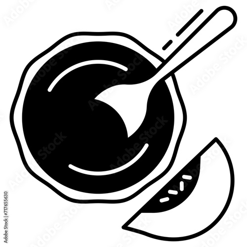 peach baby puree glyph and line vector illustration