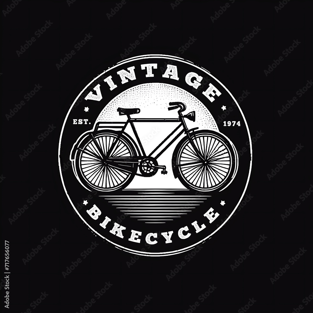 Fototapeta premium vintage silhouette of a bicycle logo design