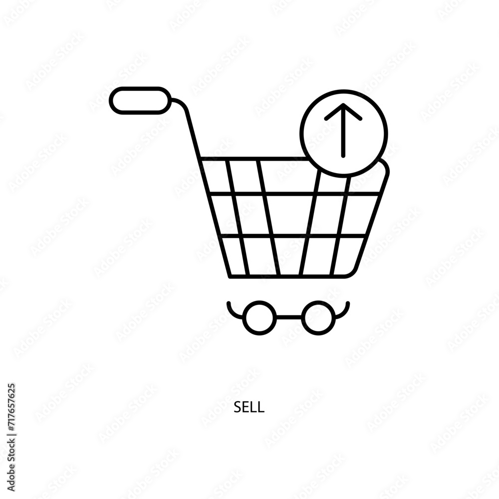 sell concept line icon. Simple element illustration. sell concept outline symbol design. sell concept line icon. Simple element illustration. sell concept outline symbol design.