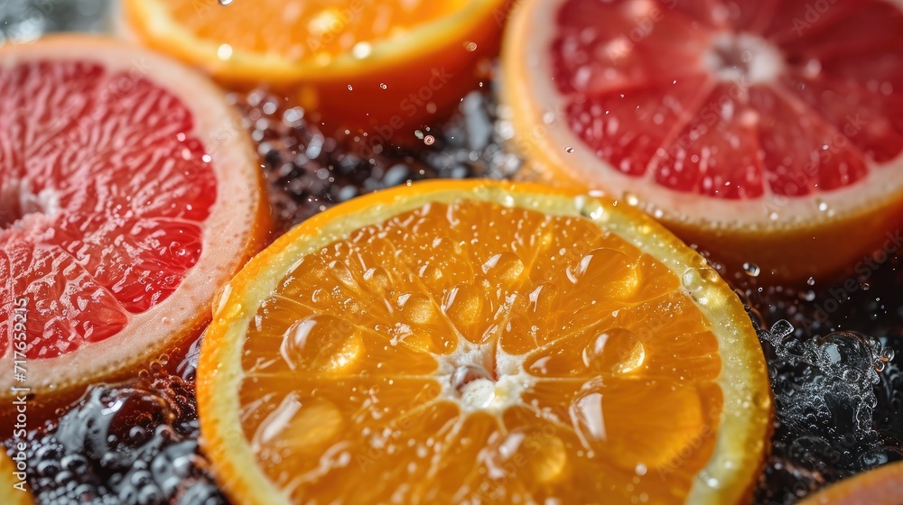 Pile of fresh citrus slices background. Pile of fresh citrus slices background.