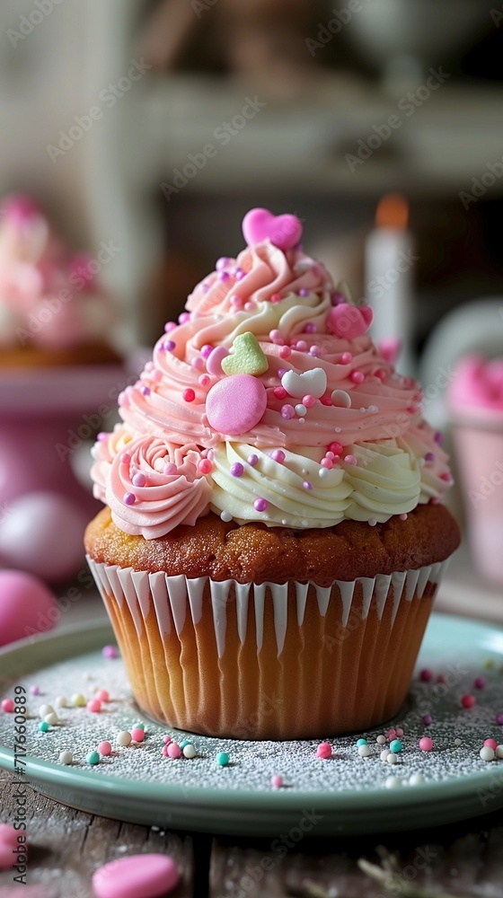 Cupcake rosa corazon