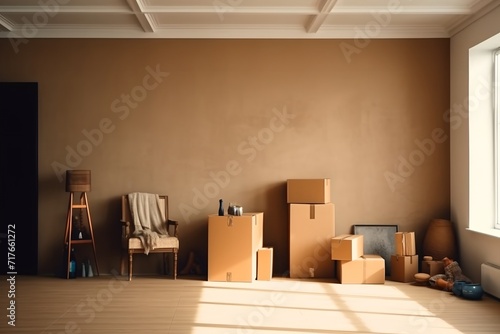 Boxes prepared for moving in an empty room © inspiretta