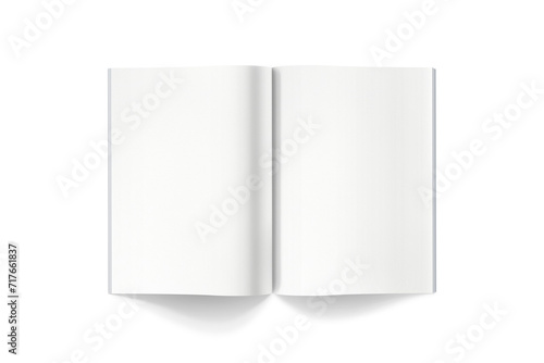 Open Realistic Paper Book Magazine Pages Mockup

