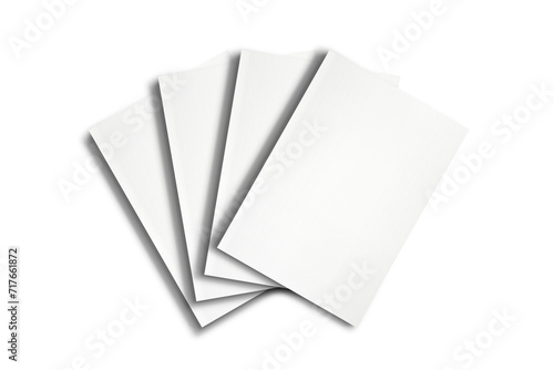 Stacked White Blank MagazineCovers Mockup Template With Shadow Overlays
