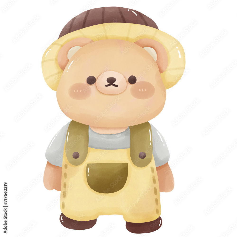 Fototapeta premium Bear fishing cartoon