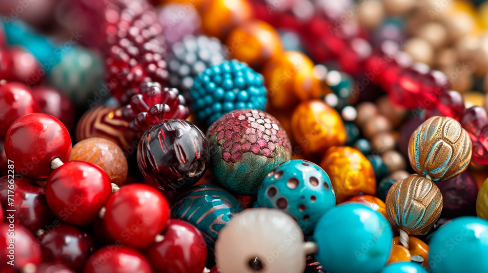 beads for needlework. Selective focus.