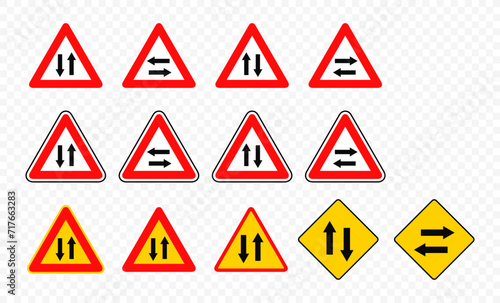 Two-way traffic sign vector design