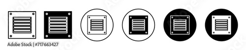 Air exhauster vector icon set collection. Air exhauster Outline flat Icon.