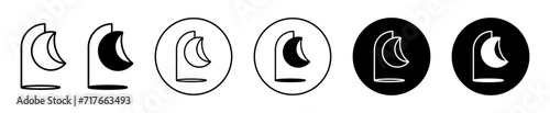 Hanging chair vector icon set collection. Hanging chair Outline flat Icon.
