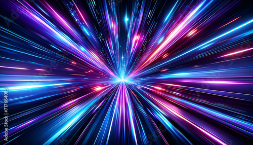 Light Speed Tunnel Vision: A Vibrant Voyage. Generative AI.