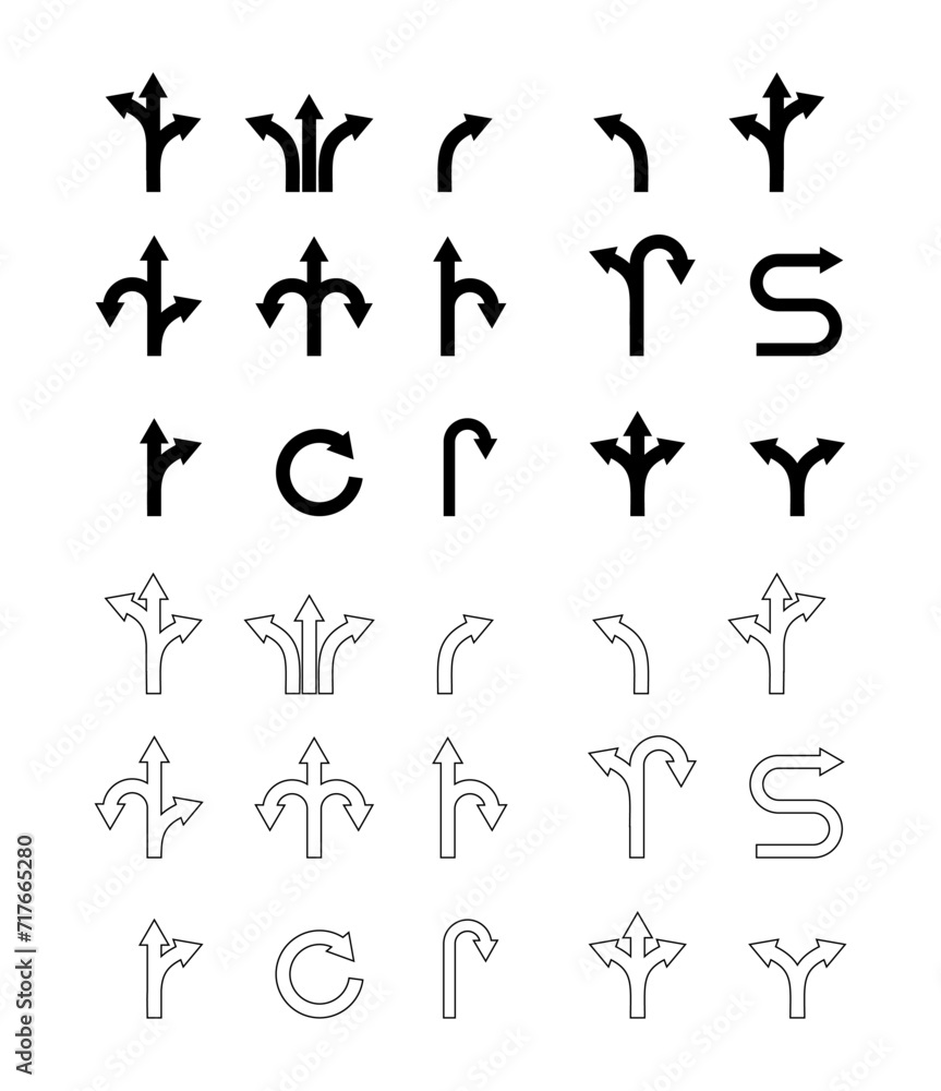 Direction Arrow Sign Collection. Road Direction vector Direction Arrow Sign Collection. Road Direction vector