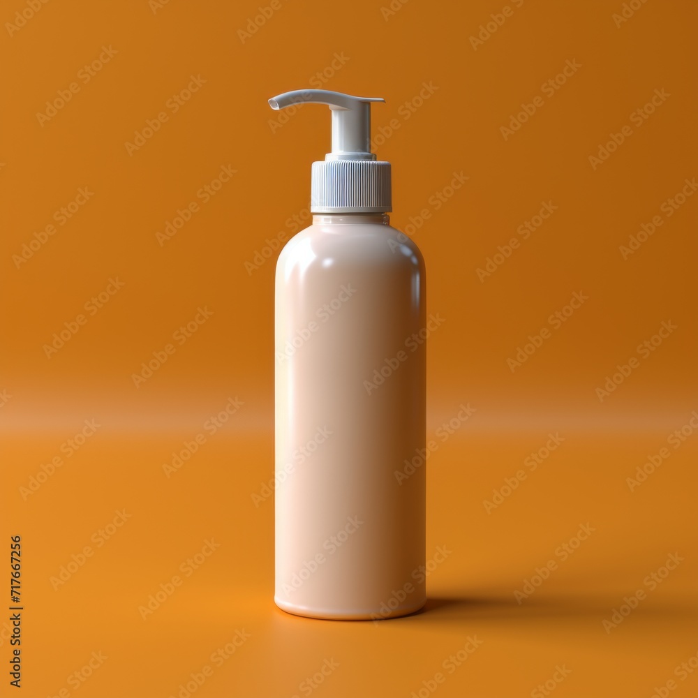 monochrome lotion bottle mockup orange background monochrome lotion bottle mockup orange background