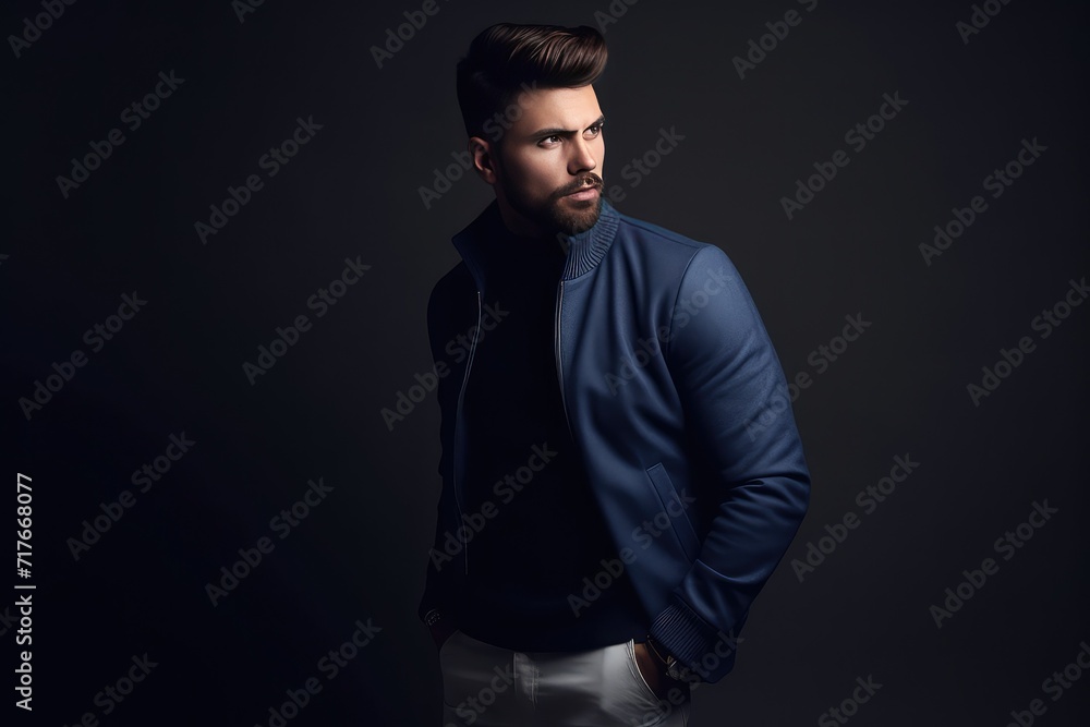 fashionable and confident adult male model photoshoot