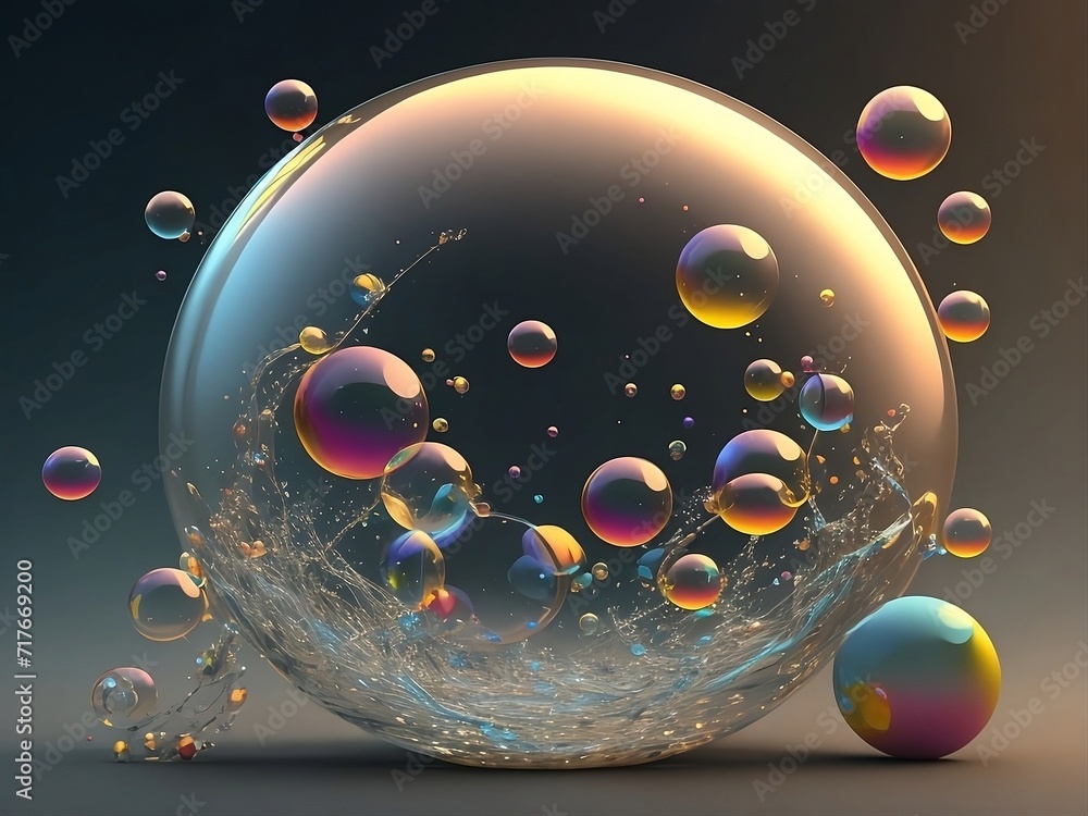 background with bubbles graphic art mix color 