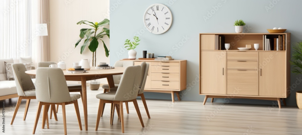 Fototapeta premium Dining table. Generative AI technology.