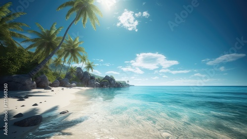 tropical and natural beach scene for summer vacation
