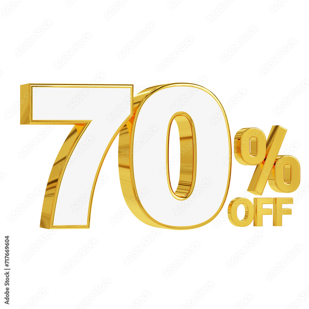 Gold and white 70% off discount 3d design Gold and white 70% off discount 3d design