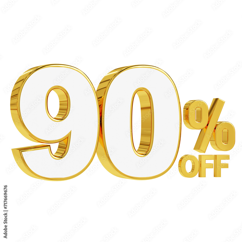 Gold and white 90% off discount 3d design Gold and white 90% off discount 3d design