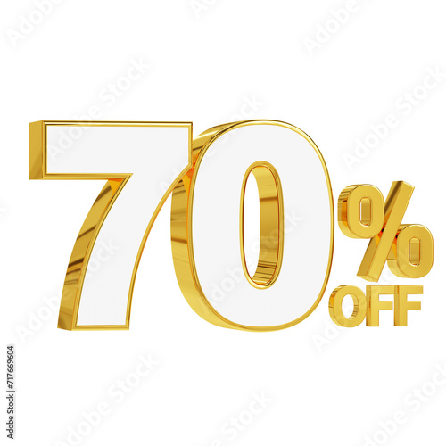 Gold and white 70% off discount 3d design