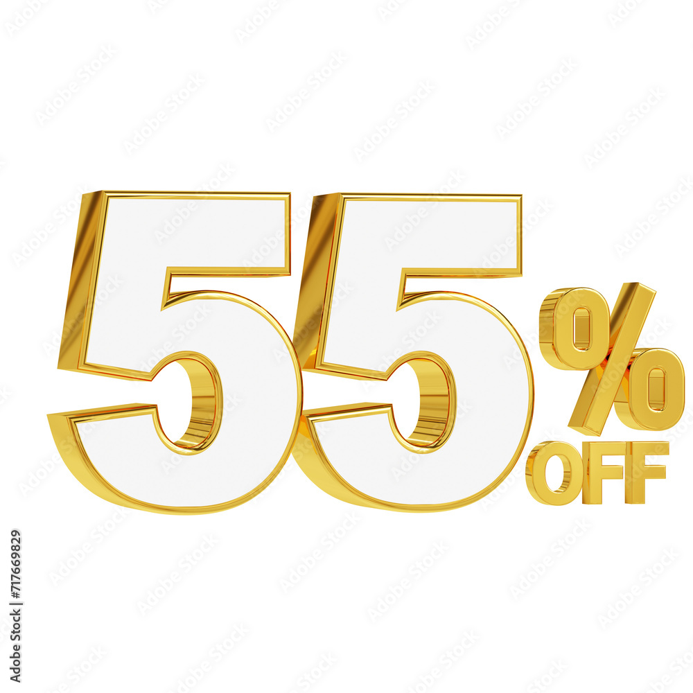 Gold and white 55% off discount 3d design