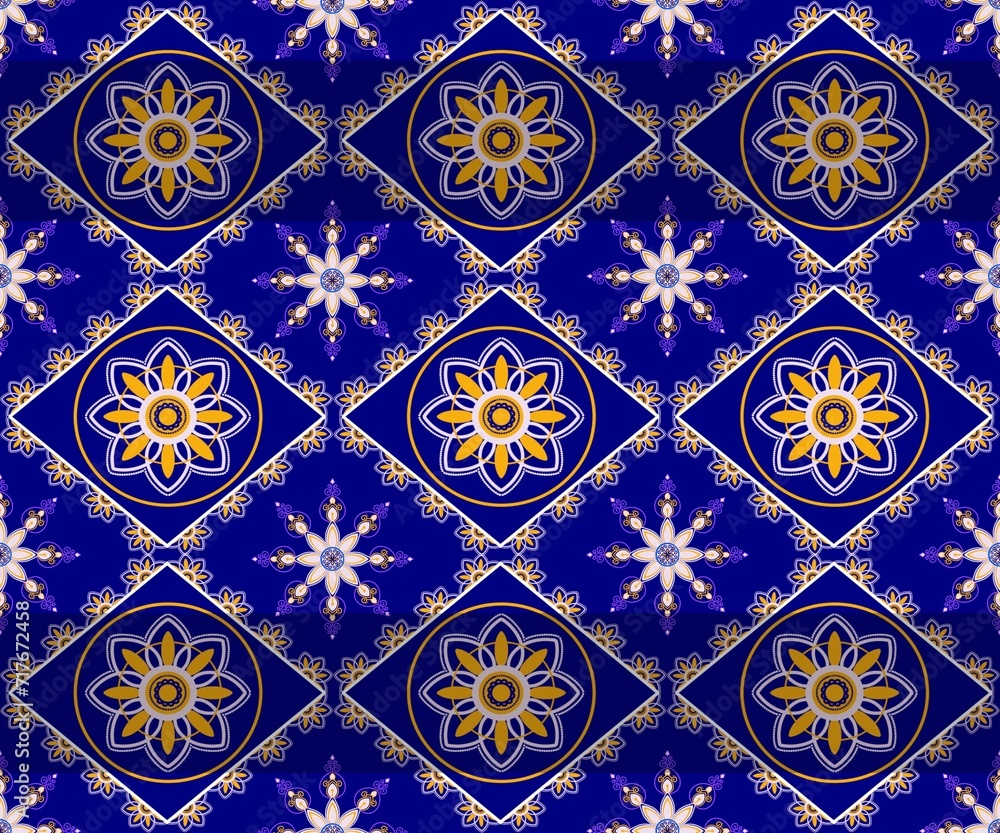 pattern with blue flowers