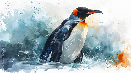 illustration with the drawing of a Penguin