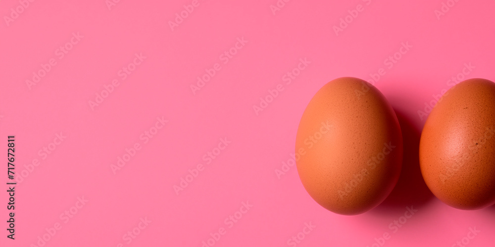 Fototapeta premium easter eggs on a pink background