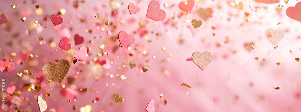 hearts for valentine's day on a pink background. Selective focus. hearts for valentine's day on a pink background. Selective focus.